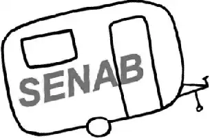 Description de l'image par IA : Dessine une caravane avec "SENAB" écrit dessus.