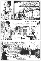 Description de l'image par IA : Homme debout, regardant au loin. Texte : "Nous sommes venus passer une partie de l'été dans le chalet des trabants de Camelle."
