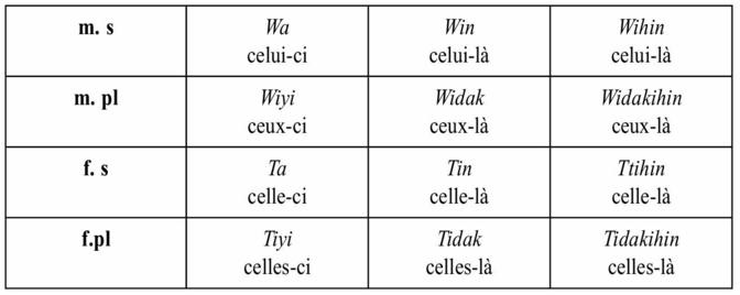 Description de l'image par IA : Table avec des mots en latin et leurs variations, classés par genre et nombre.