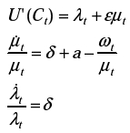 Description de l'image par IA : début tableau 1re rangée  U majuscule parenthèse gauche C majuscule indice i position de base parenthèse droite égale lambda indice i position de base epsilon mû indice i position de base 2e rangée  début fraction mû indice i position de base sur mû indice i position de base fin fraction égale delta a moins début fraction oméga indice i position de base sur mû indice i position de base fin fraction 3e rangée  début fraction lambda indice i position de base sur lambda indice i position de base fin fraction égale delta fin tableau