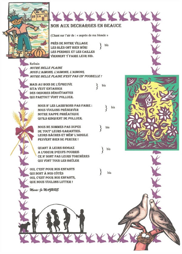 Description de l'image par IA : Illustration de poème avec des enfants, des oiseaux et des décors automnaux.