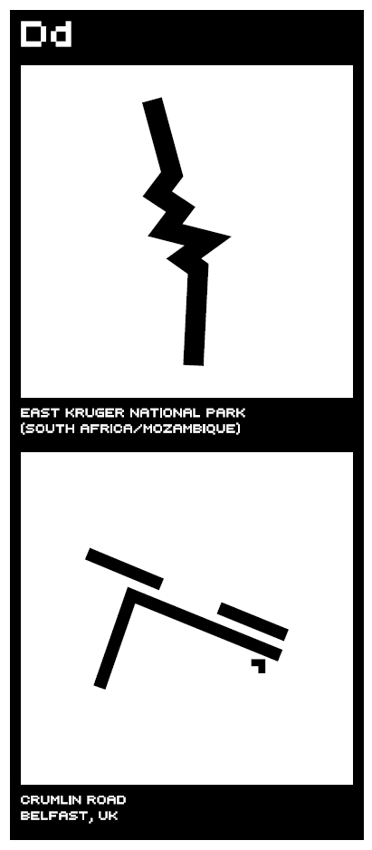 Description de l'image par IA : Lignes verticales et diagonales. Route avec intersection.