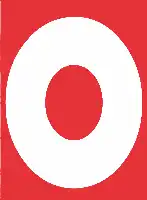 Description de l'image par IA : Cercle blanc sur fond rouge.