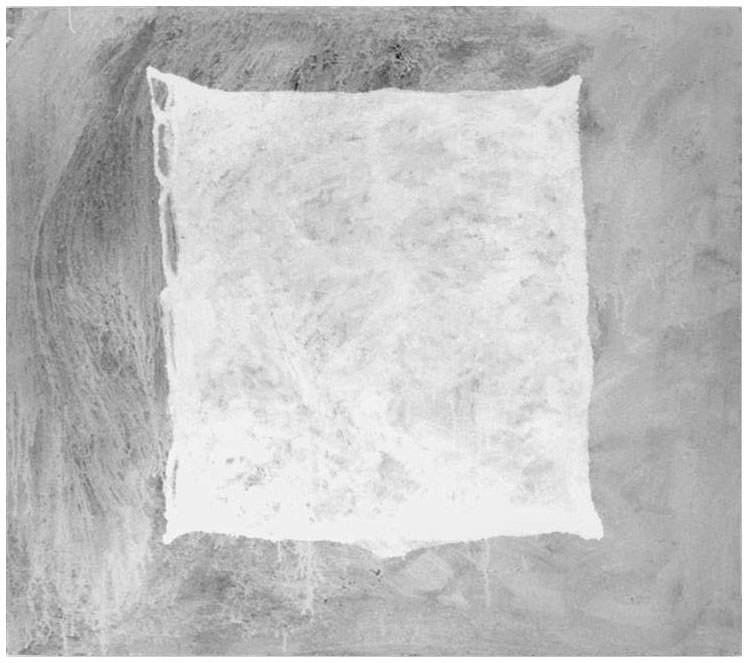 Description de l'image par IA : Carré blanc sur fond gris clair.
