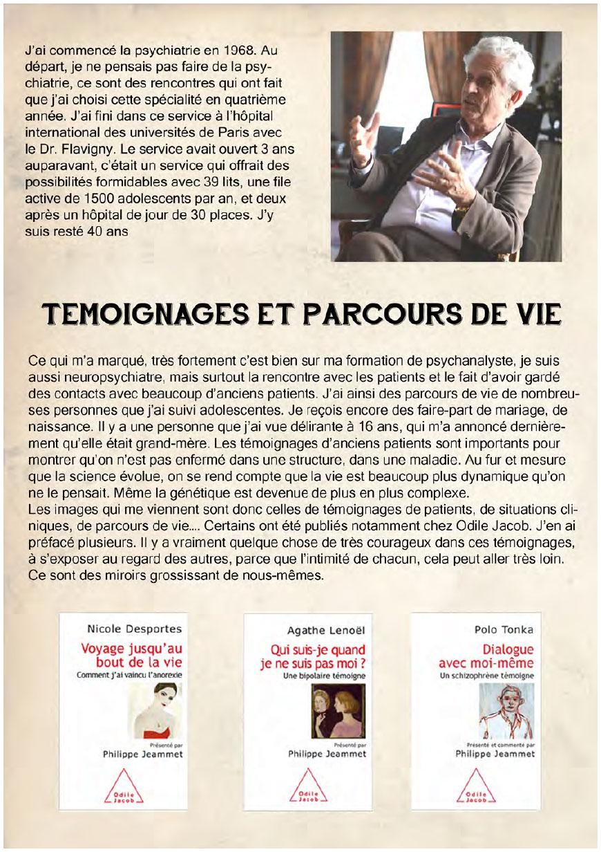 Description de l'image par IA : Image d'un homme âgé, texte en français sur des témoignages et parcours de vie, avec trois couvertures de livres.