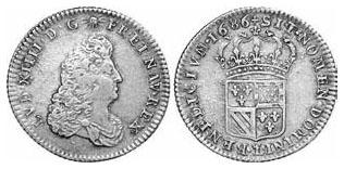 Description de l'image par IA : Deux pièces de monnaie anciennes avec des gravures complexes et des couronnes royales.