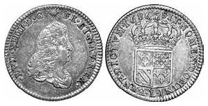 Description de l'image par IA : Deux faces d'une pièce de monnaie avec un profil et un blason.