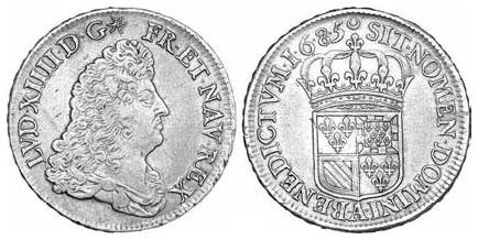 Description de l'image par IA : Deux faces d'une pièce de monnaie avec une tête couronnée d'un côté et un blason de l'autre.