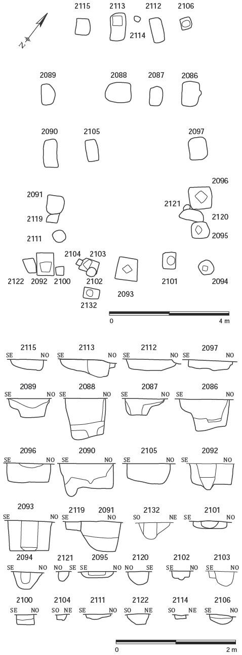 Description de l'image par IA : Dessins architecturaux de bâtiments sur poteaux avec coupes transversales et descriptions techniques.