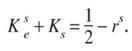 Description de l'image par IA : K majuscule indice e exposant s position de base K majuscule indice s position de base égale un-demi moins r exposant s position de base point