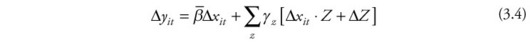 Description de l'image par IA : Delta majuscule en normal y indice i t position de base égale suscrire bêta avec barre horizontalle Delta majuscule en normal x indice i t position de base sommation début souscript z fin scripts gamma indice z position de base crochet gauche Delta majuscule en normal x indice i t position de base opérateur point Z majuscule Delta majuscule en normal Z majuscule crochet droit parenthèse gauche 3 point 4 parenthèse droite
