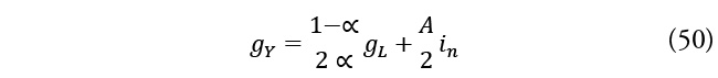 Description de l'image par IA : g indice Y majuscule position de base égale début fraction 1 moins alpha sur 2 proportionnel à fin fraction g indice L majuscule position de base début fraction A majuscule sur 2 fin fraction i indice n position de base parenthèse gauche 5 0 parenthèse droite