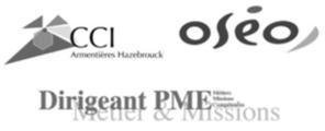 Description de l'image par IA : Logos de CCI, OSEO et Dirigeant PME avec missions et objectifs.