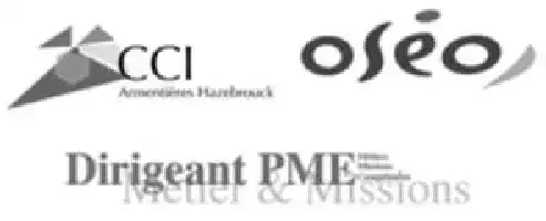 Description de l'image par IA : Logos de CCI, OSEO et Dirigeant PME avec missions et objectifs.