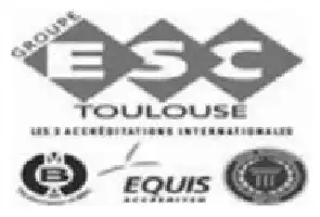 Description de l'image par IA : Logo avec texte "ESA TOULOUSE" et "ÉCOLE D'ARCHITECTURE INTERNATIONALE", accompagné de plusieurs emblèmes et logos.