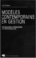 Description de l'image par IA : Couverture de livre avec titre "Modèles contemporains en gestion" et auteur Luc Chauvière. Couverture principalement noire avec texte blanc.