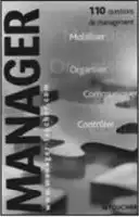 Description de l'image par IA : Image en noir et blanc montrant le mot "MANAGER" avec des termes associés comme "Organiser", "Contrôler", etc.