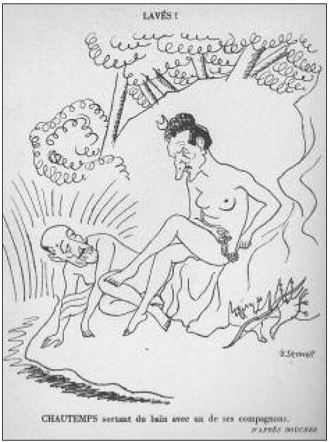 Description de l'image par IA : Deux hommes, l'un assis, l'autre debout, discutant.