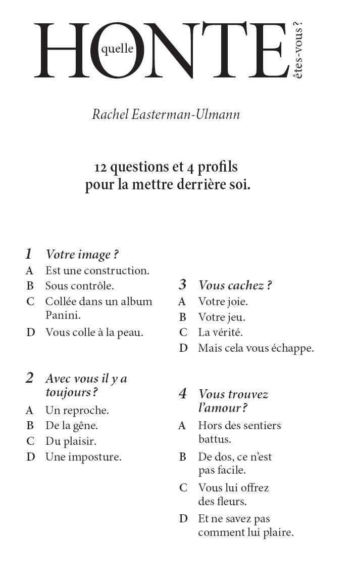 Page de quiz avec des questions et des réponses en français.