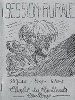 Description de l'image par IA : Illustration de brochure pour une session rurale au Chalet des Éboulements, avec une date allant du 23 juillet 1947 au 6 août.