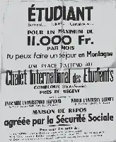 Description de l'image par IA : Affiche en noir et blanc avec texte promotionnel pour étudiants.