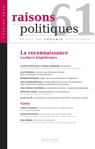 Couverture de La charge affective de la non-reconnaissance dans la dialectique hégélienne du maître et du serviteur